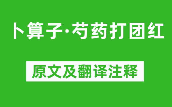 洪咨夔《卜算子·芍藥打團(tuán)紅》原文及翻譯注釋,詩意解釋