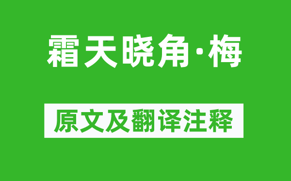 蕭泰來(lái)《霜天曉角·梅》原文及翻譯注釋,詩(shī)意解釋