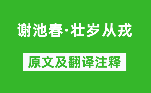 陸游《謝池春·壯歲從戎》原文及翻譯注釋,詩意解釋