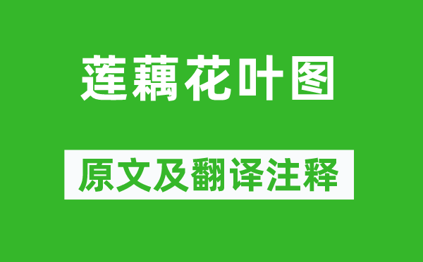 吳師道《蓮藕花葉圖》原文及翻譯注釋,詩意解釋