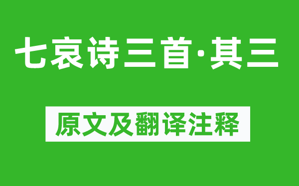 王粲《七哀詩三首·其三》原文及翻譯注釋,詩意解釋