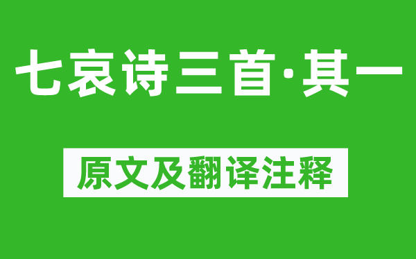 王粲《七哀詩(shī)三首·其一》原文及翻譯注釋,詩(shī)意解釋