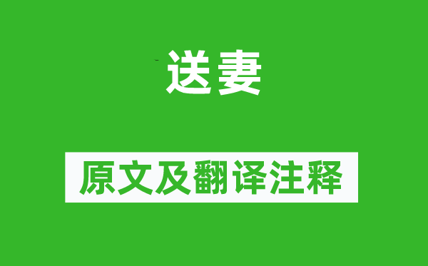 楊志堅(jiān)《送妻》原文及翻譯注釋,詩(shī)意解釋
