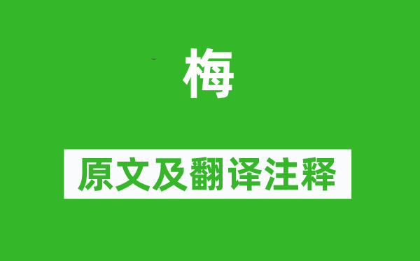 杜牧《梅》原文及翻譯注釋,詩(shī)意解釋