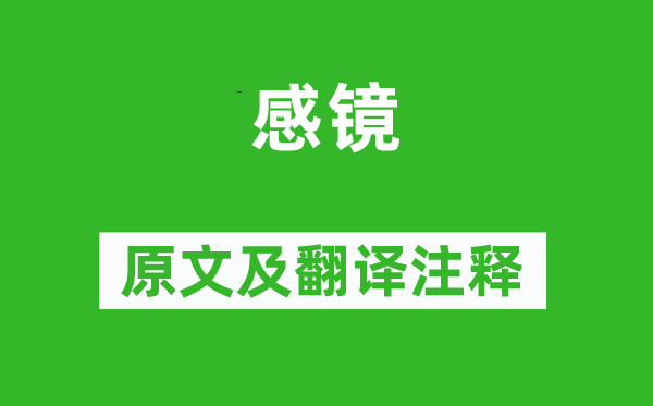 白居易《感鏡》原文及翻譯注釋,詩意解釋