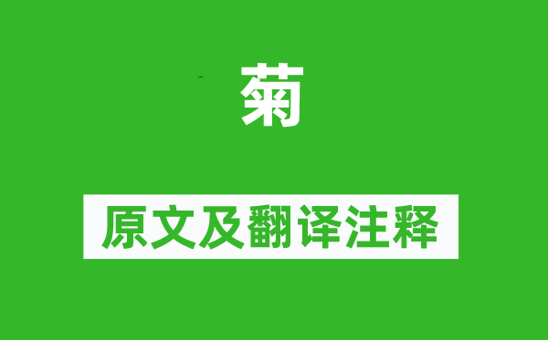 鄭谷《菊》原文及翻譯注釋,詩意解釋