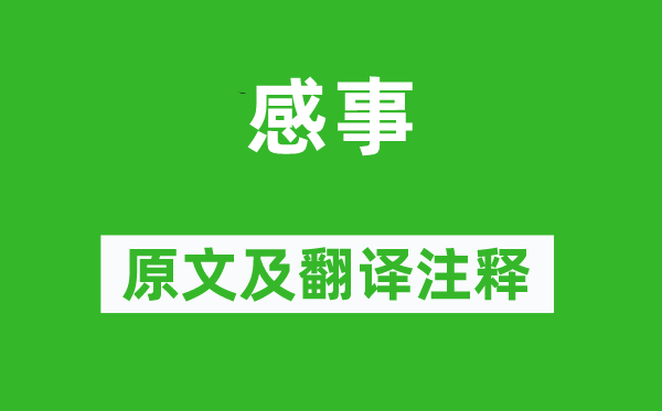 陳與義《感事》原文及翻譯注釋,詩意解釋