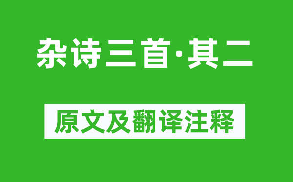 王維《雜詩(shī)三首·其二》原文及翻譯注釋,詩(shī)意解釋