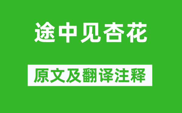 吳融《途中見(jiàn)杏花》原文及翻譯注釋,詩(shī)意解釋