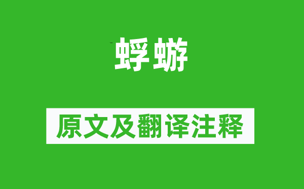 詩(shī)經(jīng)·國(guó)風(fēng)《蜉蝣》原文及翻譯注釋,詩(shī)意解釋