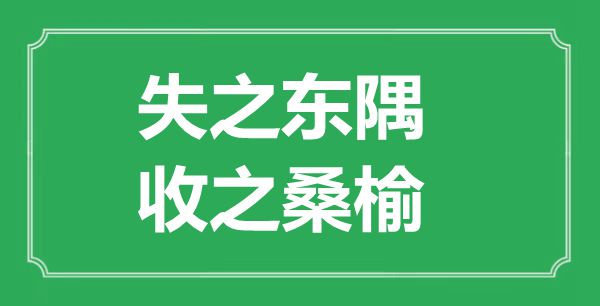 “失之東隅，收之桑榆”的意思出處及全文賞析