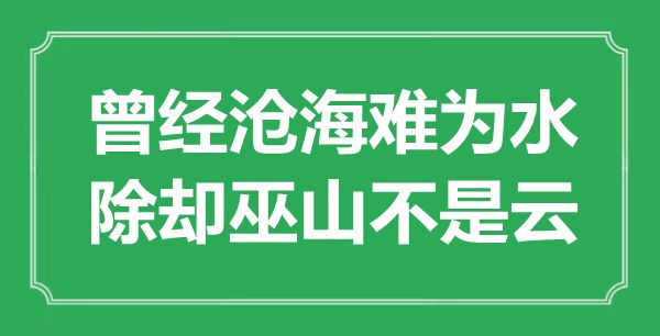 “曾經(jīng)滄海難為水，除卻巫山不是云”是什么意思,出處是哪里