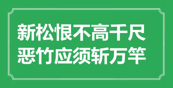 “新松恨不高千尺,惡竹應(yīng)須斬萬竿”是什么意思,出處是哪里