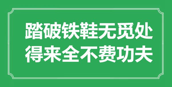 “踏破鐵鞋無(wú)覓處，得來(lái)全不費(fèi)功夫”是什么意思,出處是哪里