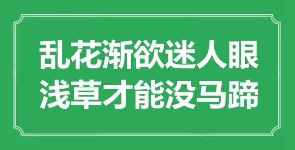 “亂花漸欲迷人眼，淺草才能沒馬蹄”是什么意思,出處是哪里