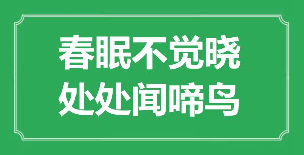 “春眠不覺(jué)曉,處處聞啼鳥(niǎo)”的意思是什么,出處是哪首詩(shī)