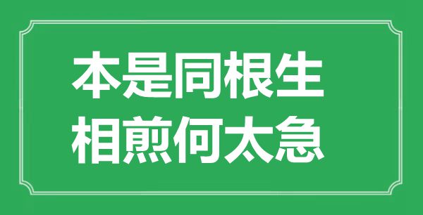 “本是同根生，相煎何太急”的意思是什么,出處是哪首詩