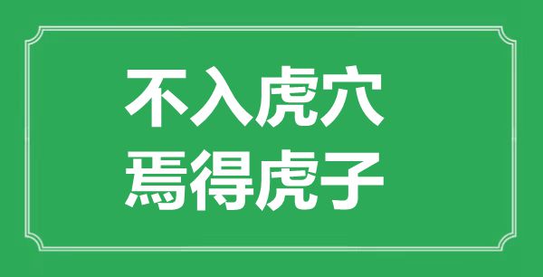 “不入虎穴，焉得虎子”的意思出處及全文賞析