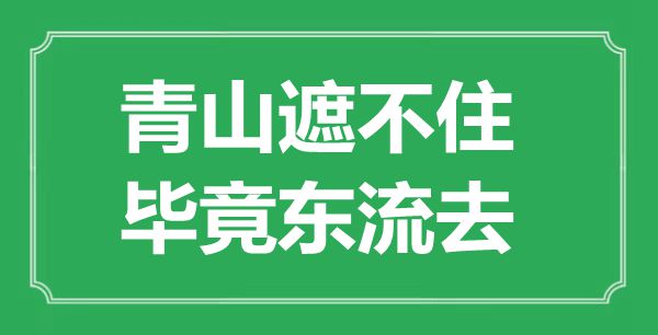 “青山遮不住，畢竟東流去”是什么意思,出處是哪里