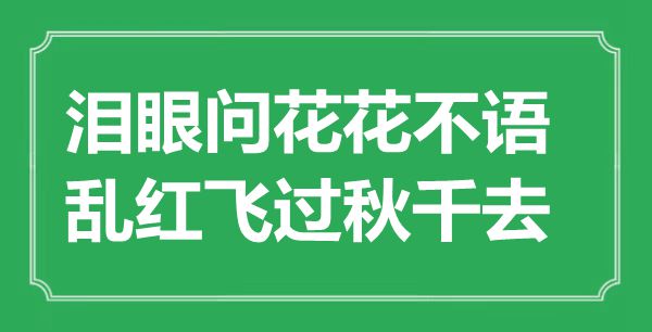 “淚眼問(wèn)花花不語(yǔ),亂紅飛過(guò)秋千去”是什么意思,出處是哪里