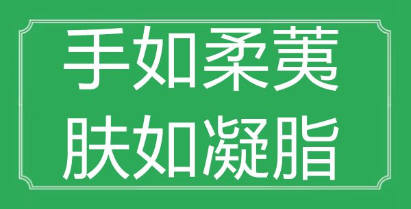 “手如柔荑，膚如凝脂”的意思是什么,出處是哪首詩