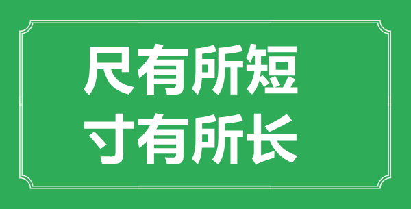 “尺有所短,寸有所長”的意思出處及全文賞析