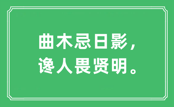 “曲木忌日影，讒人畏賢明?！笔鞘裁匆馑?出處及原文翻譯