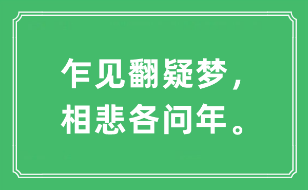 “乍見(jiàn)翻疑夢(mèng)，相悲各問(wèn)年。”是什么意思,出處及原文翻譯