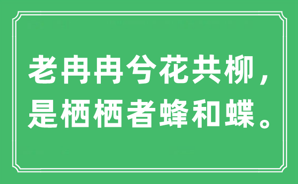 “老冉冉兮花共柳，是棲棲者蜂和蝶”是什么意思,出處及原文翻譯