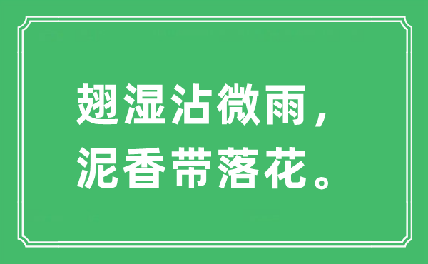 “翅濕沾微雨,泥香帶落花”是什么意思,出處及原文翻譯