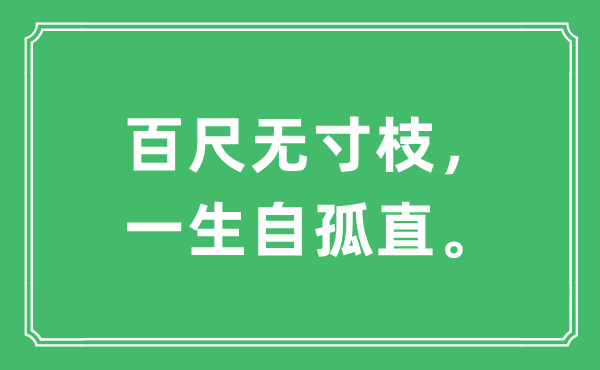 “百尺無寸枝，一生自孤直”是什么意思,出處及原文翻譯