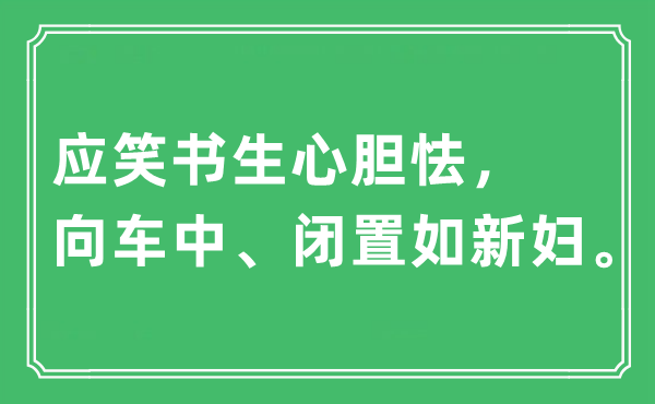 “應(yīng)笑書(shū)生心膽怯，向車(chē)中、閉置如新婦”是什么意思,出處及原文翻譯