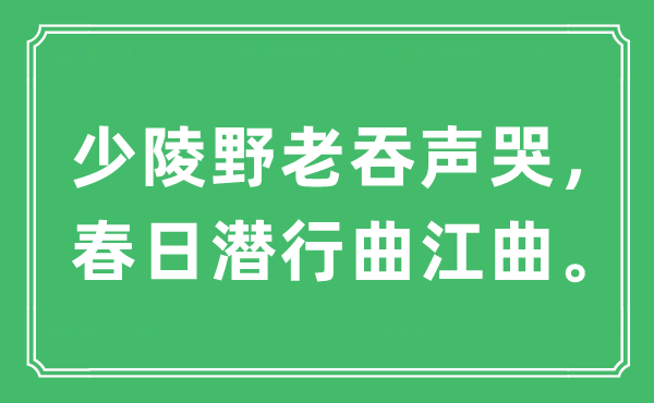 “少陵野老吞聲哭，春日潛行曲江曲。”是什么意思,出處及原文翻譯