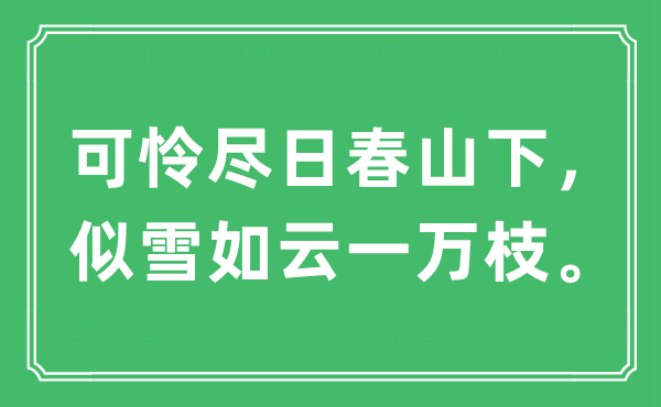 “可憐盡日春山下，似雪如云一萬(wàn)枝?！笔鞘裁匆馑?出處及原文翻譯