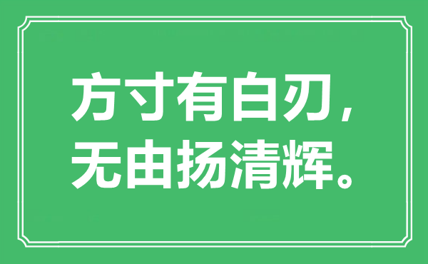 “方寸有白刃,無(wú)由揚(yáng)清輝”是什么意思,出處是哪里