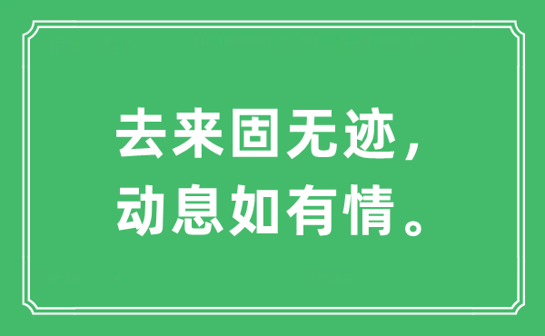 “去來(lái)固無(wú)跡，動(dòng)息如有情。”是什么意思,出處及原文翻譯