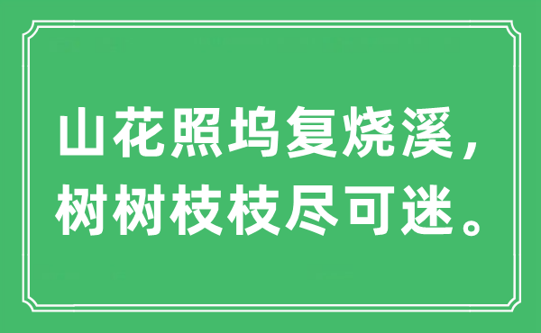 “山花照塢復(fù)燒溪，樹樹枝枝盡可迷”是什么意思,出處及原文翻譯