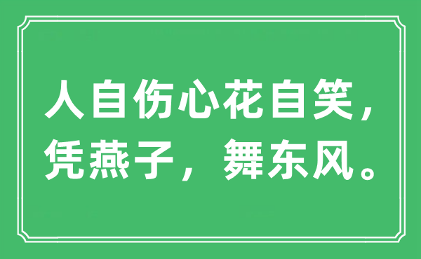 “人自傷心花自笑，憑燕子，舞東風”是什么意思,出處及原文翻譯