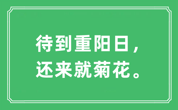 “待到重陽日，還來就菊花”是什么意思,出處及原文翻譯