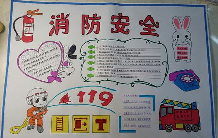 小學(xué)生消防安全手抄報(bào)圖片，消防安全人人記心間