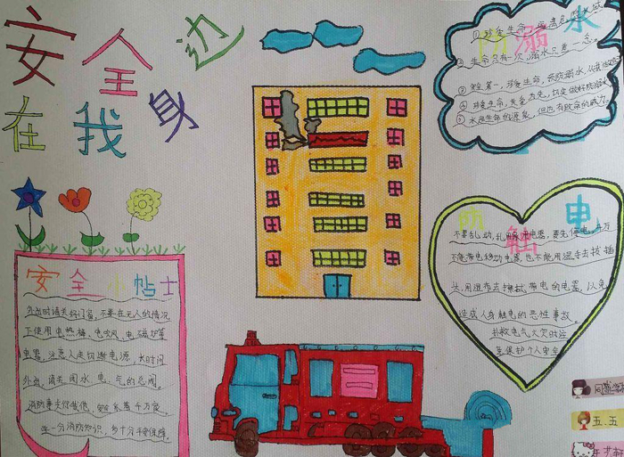 安全教育手抄報圖片，安全在我身邊