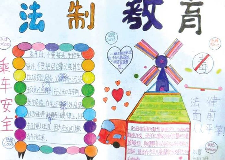 二年級(jí)法制教育小報(bào)，學(xué)法懂法守法