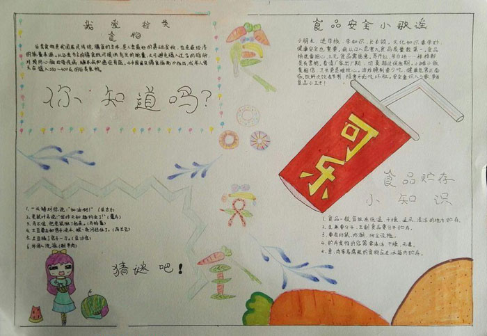 食品安全手抄報(bào)，食品安全知識(shí)