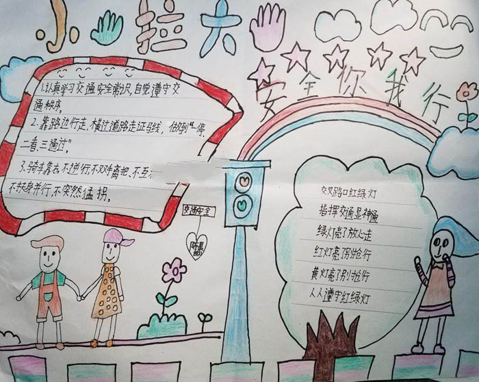 小學(xué)生安全手抄報圖片，安全你我行