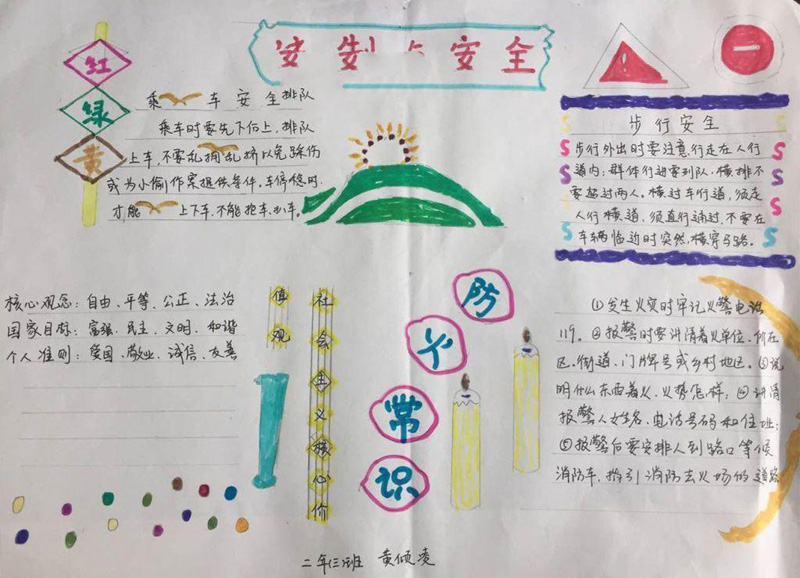 安全手抄報圖片大全，法制與安全