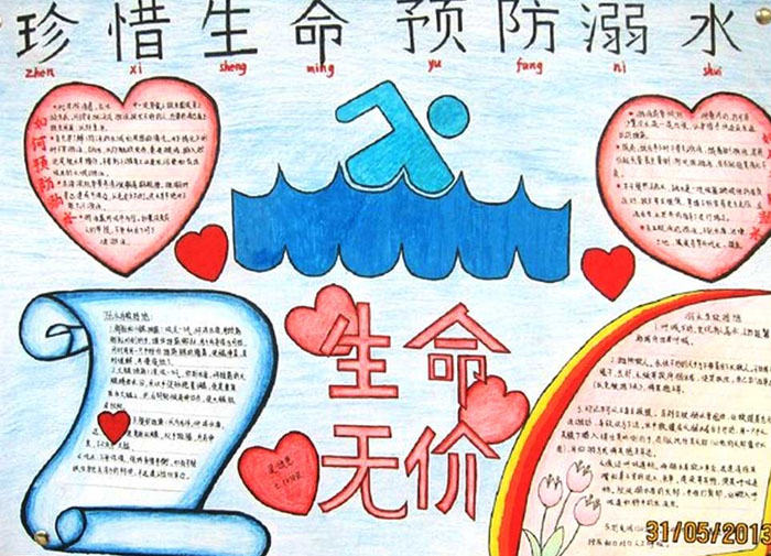 珍愛生命預(yù)防溺水手抄報，生命無價