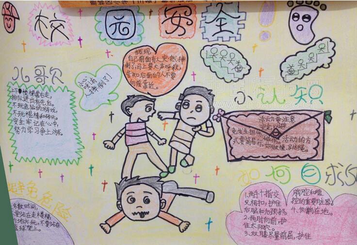 校園安全教育手抄報(bào)，平安校園靠大家