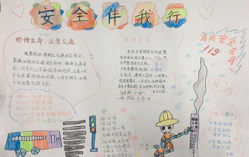 關(guān)于交通安全的手抄報(bào)，珍惜生命