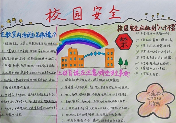 校園安全手抄報(bào)圖片，校園安全八不要