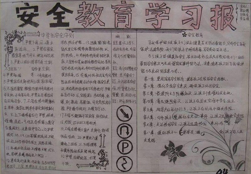 安全手抄報圖片大全，安全教育學(xué)習(xí)報